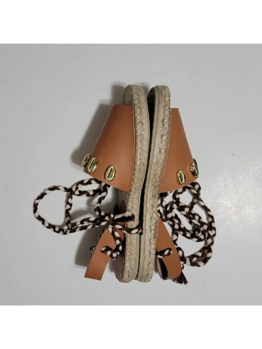 NEW Free People Wander Wrap Espadrilles Boho Chic Mermaid Seashell Womens 8